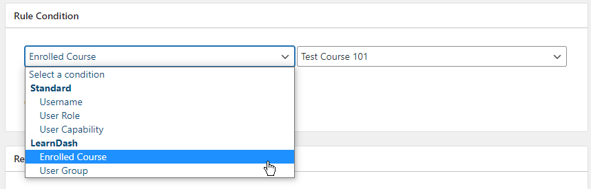 Learndash Rule Condition