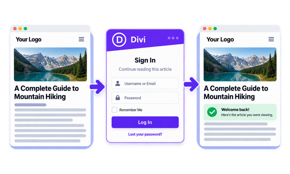 LoginWP Divi Return
