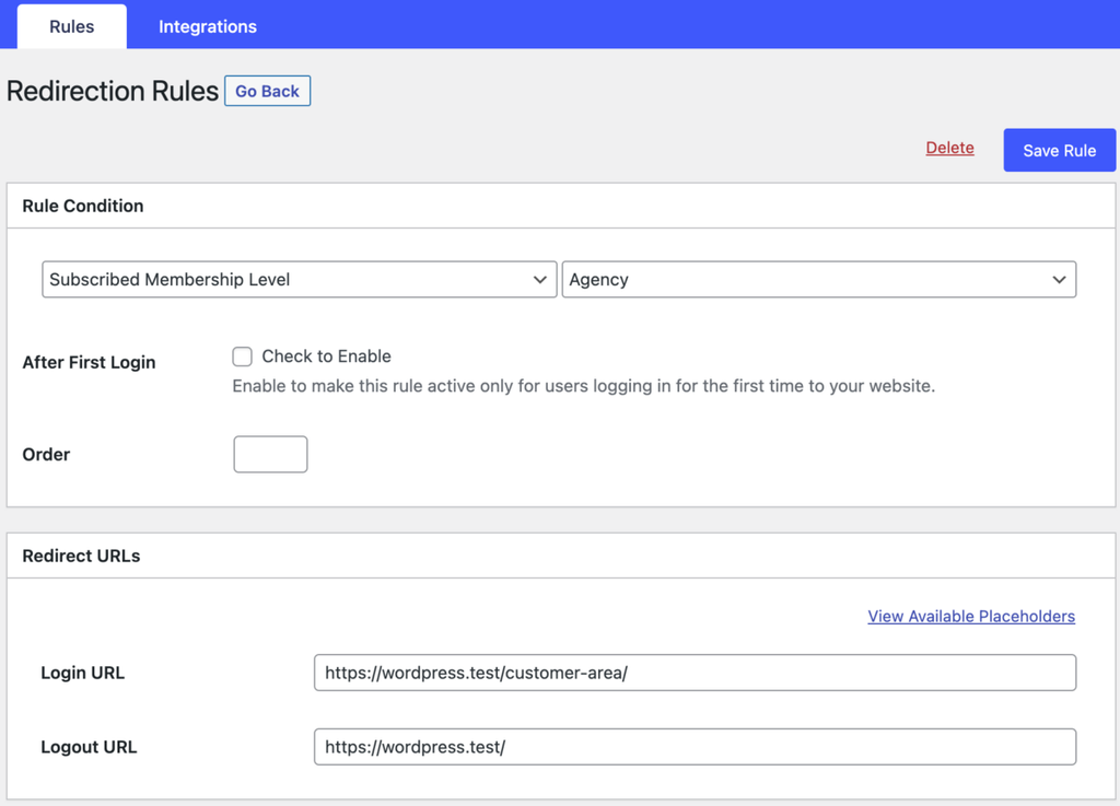 Pmpro integration setting